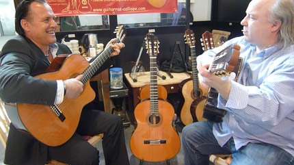 Mike Reinhardt & Kai Heumann at the Guitarras Calliope Stand. Frankfurt Music Fair 2012